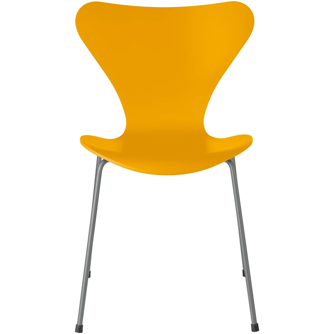 Photo of Sjuan 3107 True Yellow Lackad/silver Grey - Matstolar - Arne Jacobsen - Gul - Metall/trä