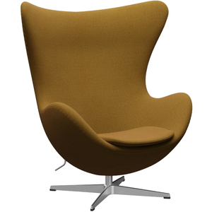 Photo of 3316 Egget, Re-wool 0448 Satin Polished Aluninium - Swivel armchairs - Arne Jacobsen - Metal/foam