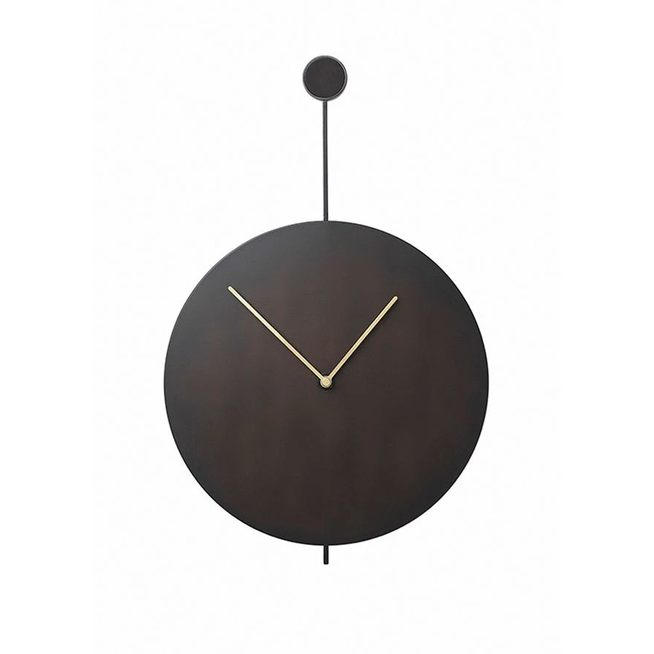 Photo of Trace Wall Clock - Ur - Black/brass - W26 X H41,2 X D3 Cm
