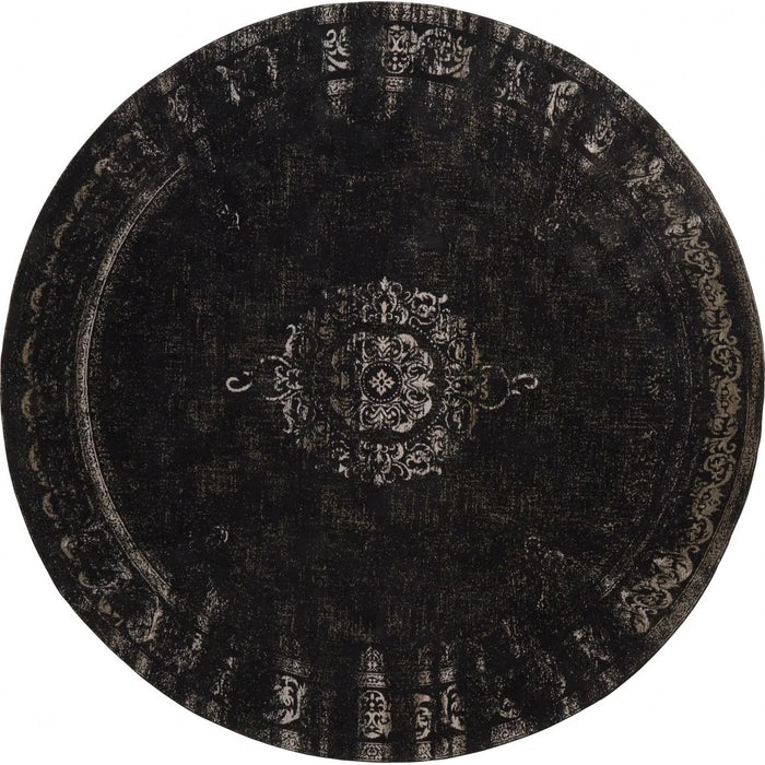 Photo of Large Round Rug Dark Grey / Black - Diameter 240cm