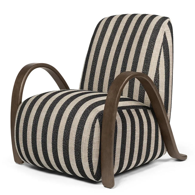 Photo of Buur Lounge Chair - Loungestol - Dark Stained/sand Bl - W: 75 X H: 87 X D: 84 Cm