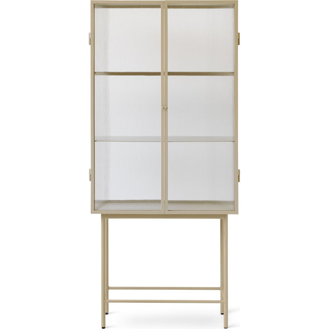 Photo of Haze Vitrine - Reeded Glass - Skab - Cashmere - W70 X H155 X D32 Cm
