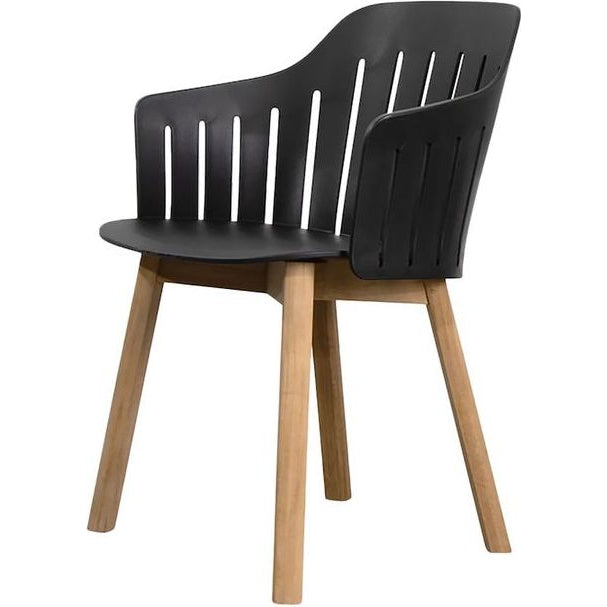 Photo of Choice Stol - Teak - Indendørs - Spisebordsstol - Frame: Teak / Seat: Black - W59 X D53 X H42 Cm