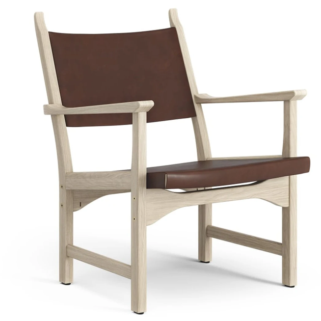 Photo of Caryngo Arm Chair White Pigmented Oak-leather