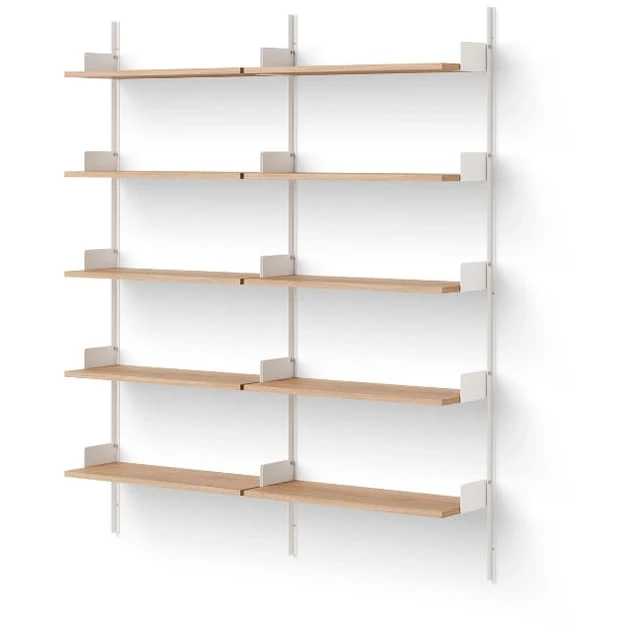 Photo of New Works Library Shelf - Reolsystem - Oak / White - H190 X W163.5 X D30.5 Cm
