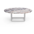 Thumbnail photo of Florence Coffee Table White Viola Marble. Ø90 Cm. White Stand