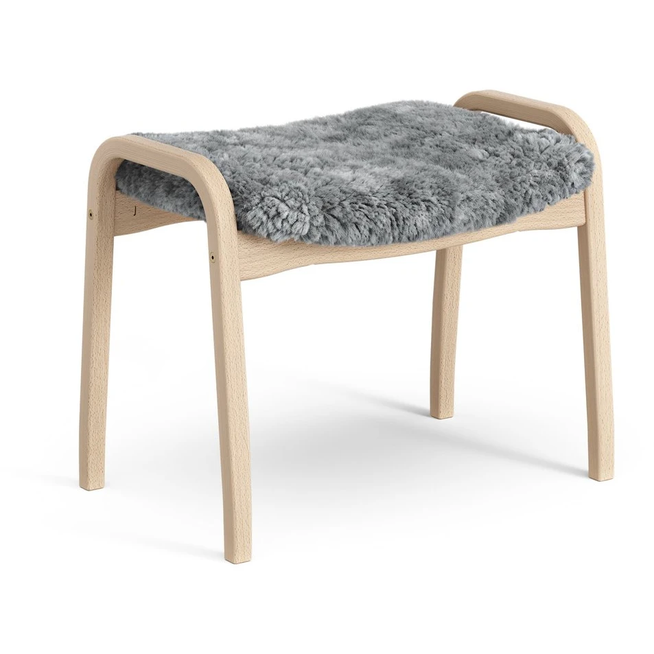 Photo of Lamini Children's Foot Stool Laquered Beech/sheep Skin