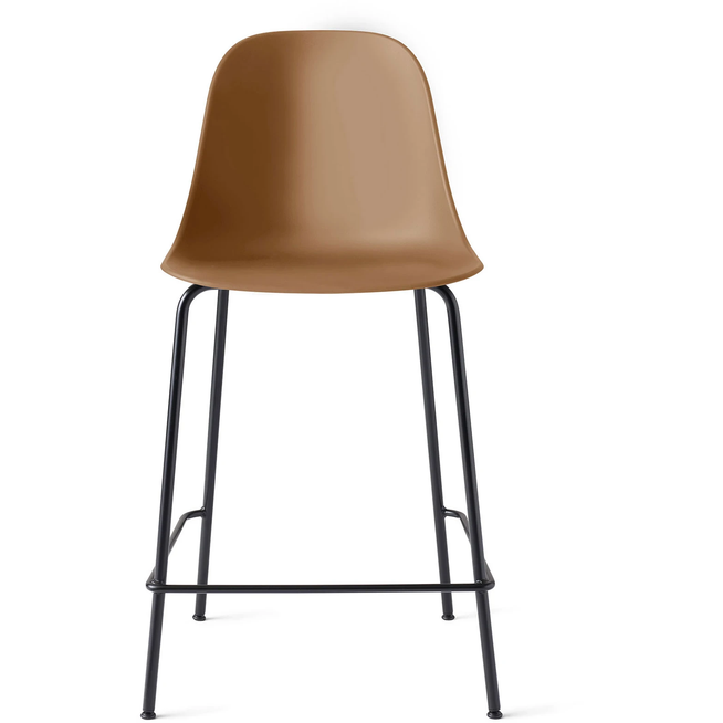 Photo of Harbour Counter Side Chair Black Steel Base Shell Khaki - Barstolar & Barpallar - Norm Architects - Grön - Metall/syntetiskt/plast
