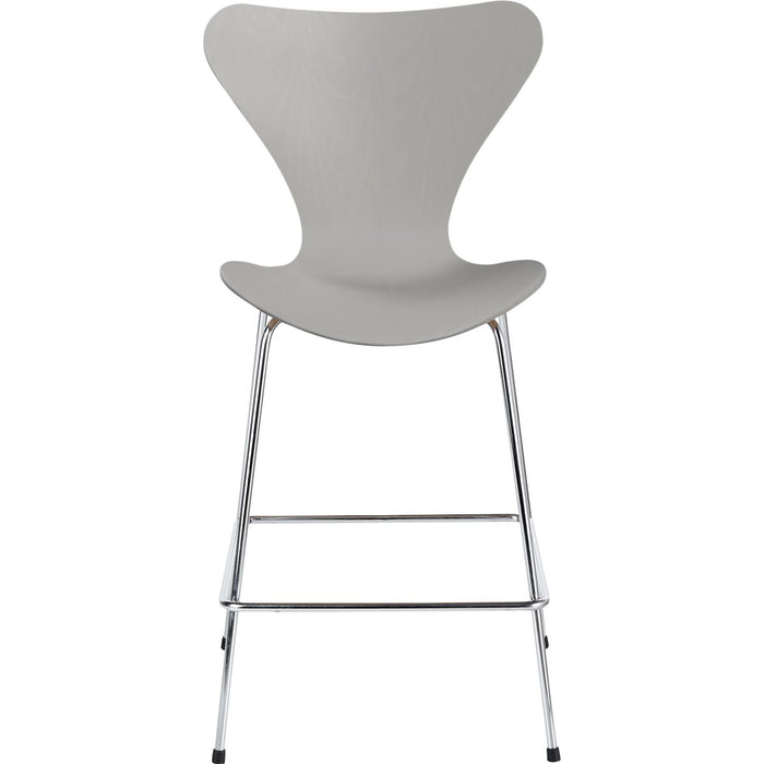 3187 Sjuan, Coloured Ash veneer, Nine Grey - Bar stools & Bar stools - Arne Jacobsen - Grey - Metal/wood