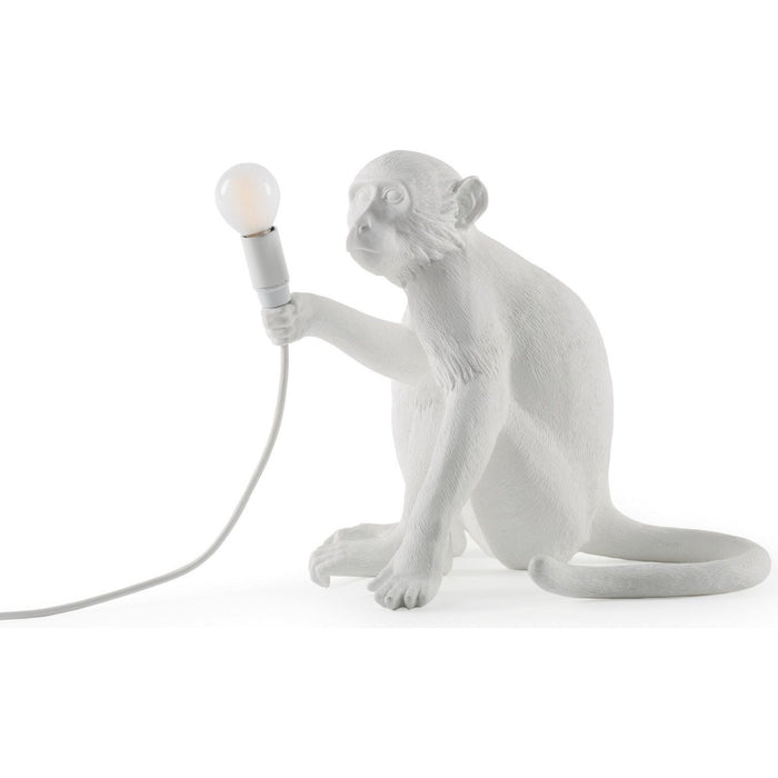 Photo of Monkey Lamp Sitting White - Bordslampor - Marcantonio Raimondi Malerba - Vit