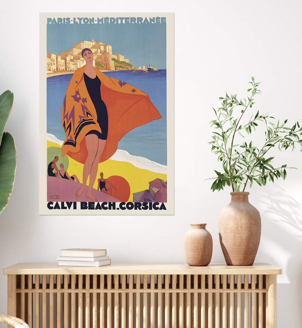La plage de Calvi, Corsica Poster
