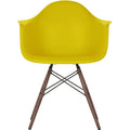 Eames Plastic Armchair Daw - 34 Mustard - Dark Maple - Matstolar - Charles & Ray Eames - Gul - Metall/trä/plast