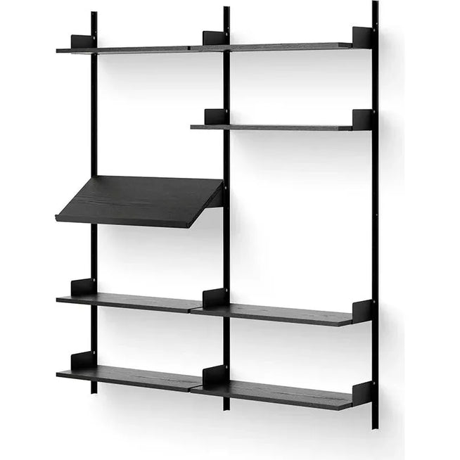 Photo of Display Shelf - Shelving System - Black Ash / Black - H190 X W243.5 X D30.5 Cm