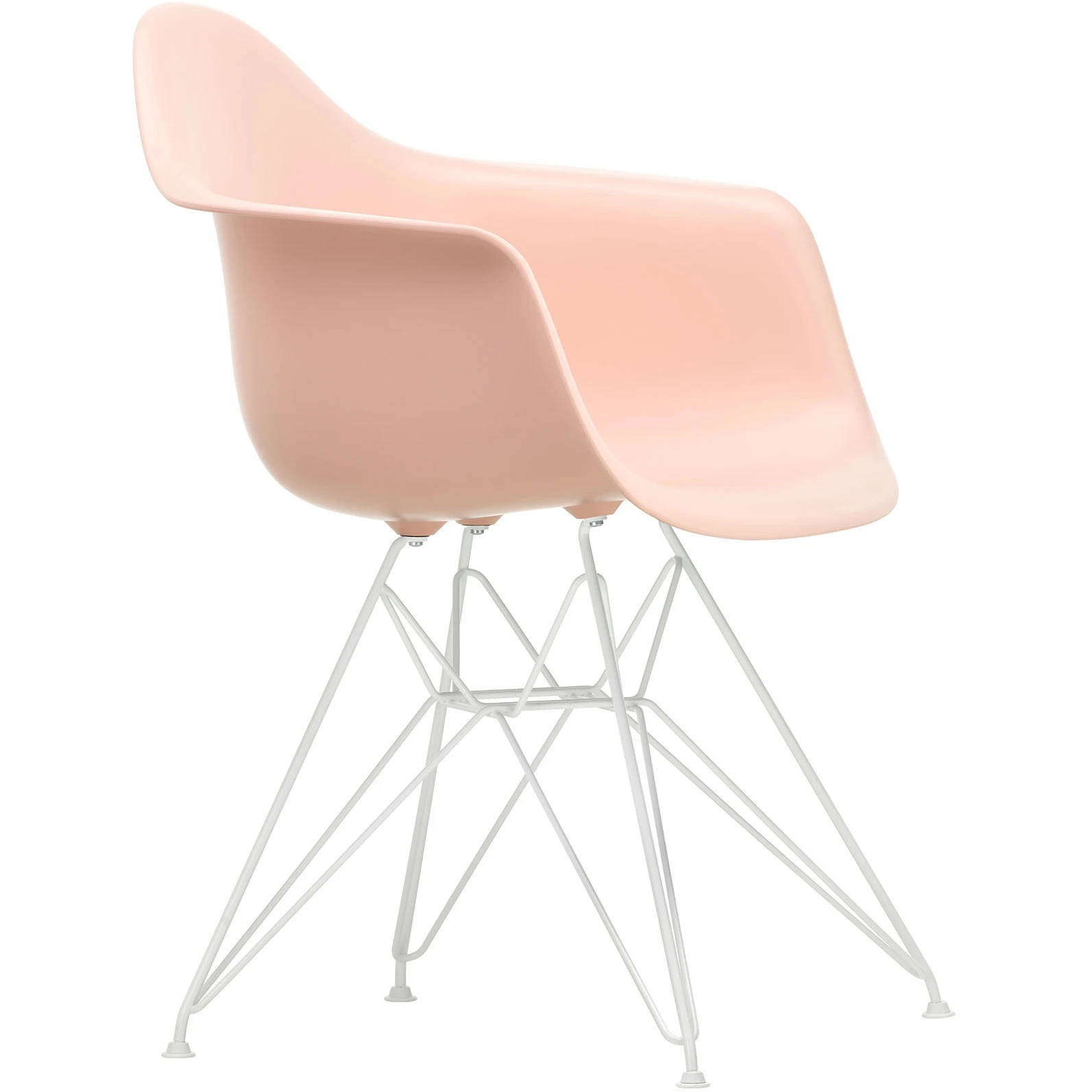 Eames Plastic Armchair Dar - 41 Pale Rose - White Base - Matstolar - Charles & Ray Eames - Rosa - Metall/plast