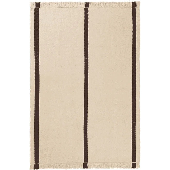 Photo of Calm Kelim Tæppe - Gulvtæppe - 140 X 200 - Off-white/coffee - W140 X D1 X H200 Cm