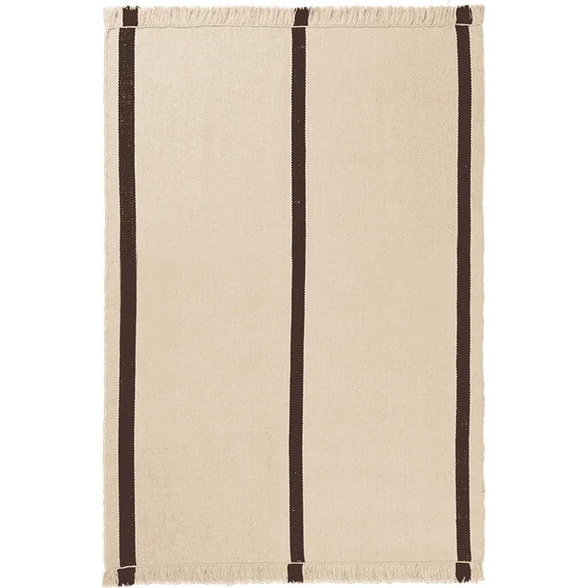 Photo of Calm Kelim Tæppe - Gulvtæppe - 140 X 200 - Off-white/coffee - W140 X D1 X H200 Cm