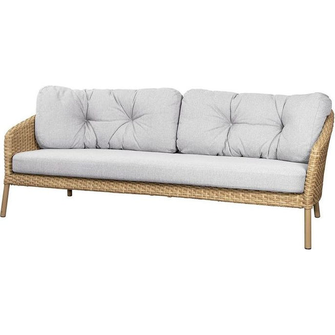 Photo of Ocean Large 3-pers. Sofa - Havesofa - Frame: Cane-line Soft Rope, Dark Grey / Cushion: