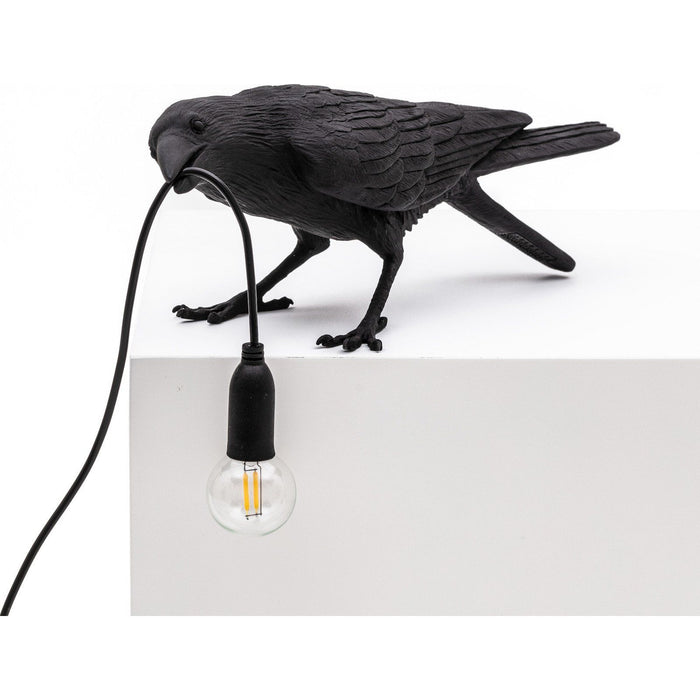 Photo of Bird Lamp Playing Black - Bordslampor - Marcantonio Raimondi Malerba - Svart