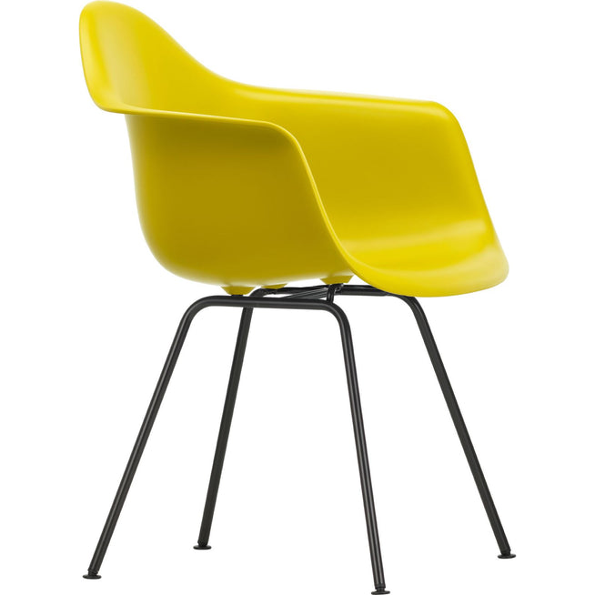 Photo of Eames Plastic Armchair DAX - 34 Mustard - Basic Dark Base - Dining Chairs - Metal/Plastic