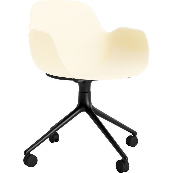 Photo of Form Armchair Swivel 4w Alu - Kontorstol - Cream / Black Aluminum - H79 X W56 X D52 X Sh44 Cm