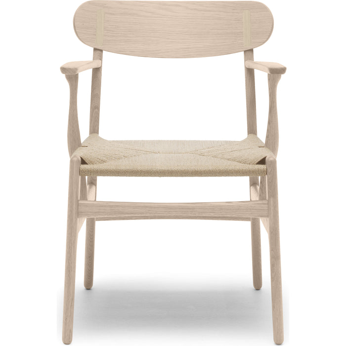 Photo of Carl Hansen - Ch26, White Oiled Oak, Natural Braided Paper String - Dining Chairs - Hans J. Wegner - Wood