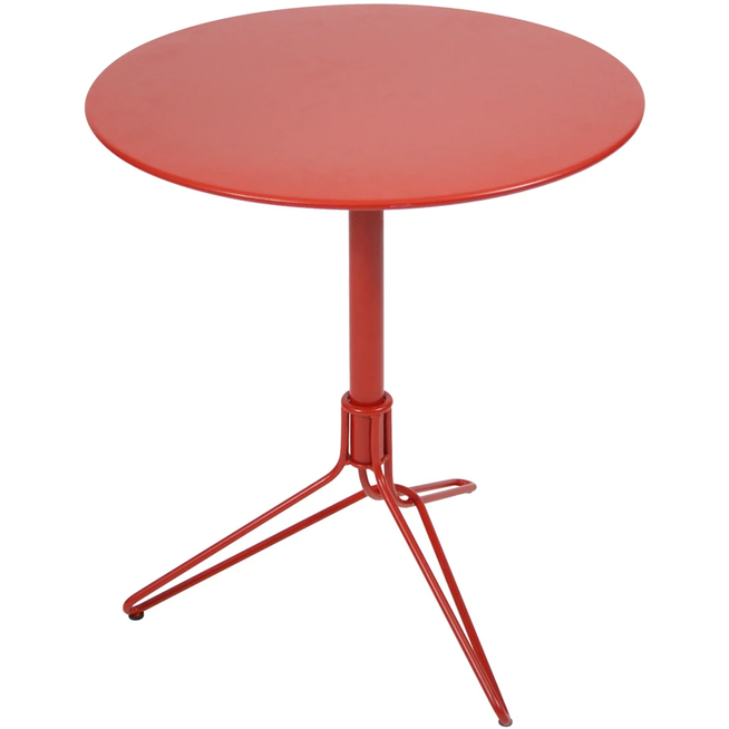Photo of Flower Pedestal Table Poppy 67 - Outdoor dining table - Harald Guggenbichler - Red - Metal