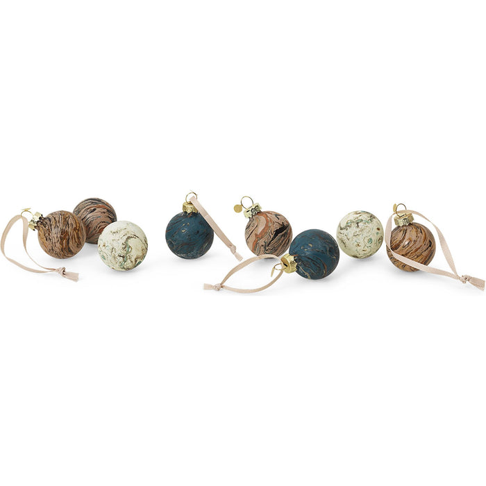 Photo of Marble Baubles - Julekugle - S - Set Of 8 - Mixed - Ø4 X H5 Cm