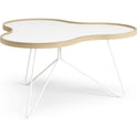 Flower Table 84x90 Cm White - 45cm - Oak Edge - White Base