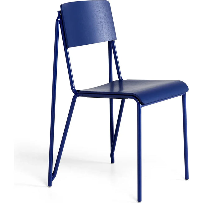 Photo of Petit Standard, Seat Ultramarine Blue Stained Oak, Base Ultramarine Blue Powder Coated Steel - Matstolar - Daniel Rybakken - Blå - Metall/trä