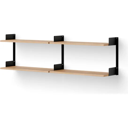Photo of Chamber Shelf - Shelving System - Oak / Black - H46 X W163.5 X D30.5 Cm