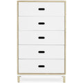 Thumbnail photo of Kabino Dresser - Chest of drawers - White / 5 drawers - L: 74.2 x D: 41 x H: 127 cm