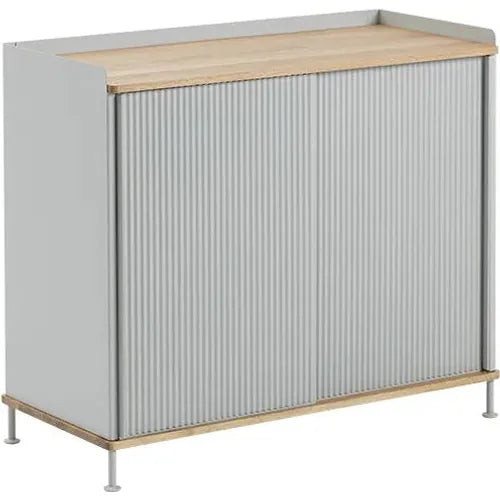 Photo of Enfold Sideboard Tall - Oak/grey - Metal/wood