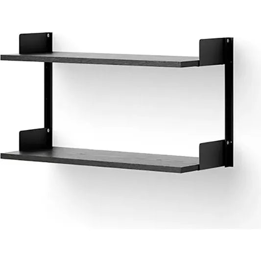 Photo of Wall Shelf - Walnut / Black - H46 X W83.5 X D30.5 Cm