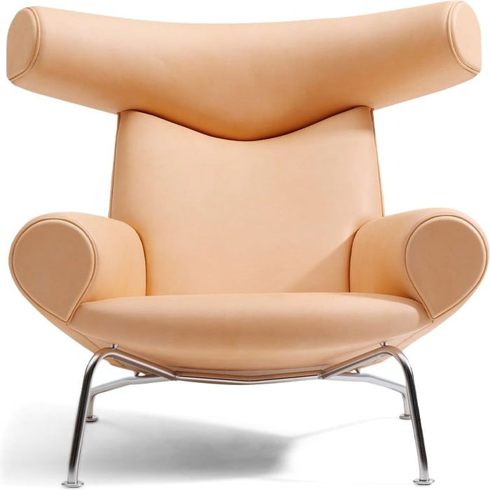 Photo of Wegner Ox Armchair Leather Vegeta 90-chrome