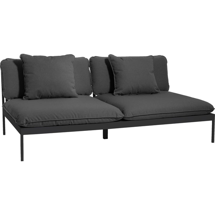 Photo of Bönan Lounge Sofa, Dark Grey Aluminum Frame, Cushion Dark Grey Sunbrella Sling - Outdoor Sofas - Studio Norrlandet