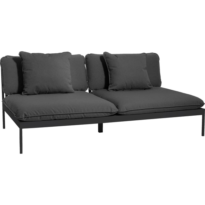 Photo of Bönan Lounge Sofa, Dark Grey Aluminum Frame, Cushion Dark Grey Sunbrella Sling - Outdoor Sofas - Studio Norrlandet