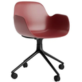Thumbnail photo of Form Armchair Swivel 4w Alu - Kontorstol - Red / Black Aluminum - H79 X W56 X D52 X Sh44 Cm