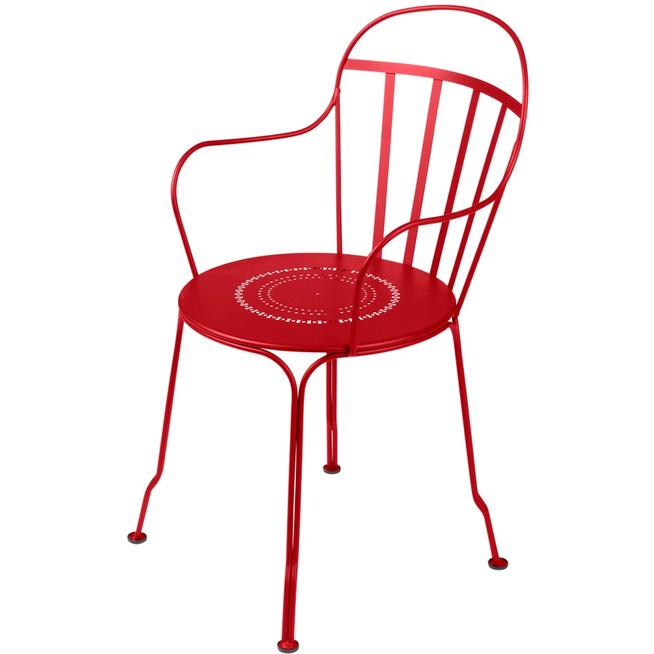 Photo of Louvre Armchair Poppy 67 - Outdoor dining chairs - Red - Metal