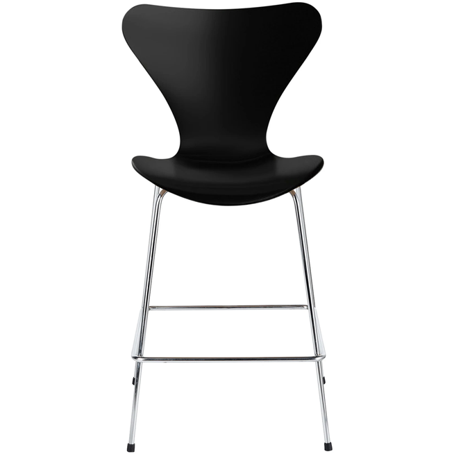 Photo of 3187 Sjuan, Lacquered Beech veneer, Black - Bar stools & Bar stools - Arne Jacobsen - Black - Metal/wood