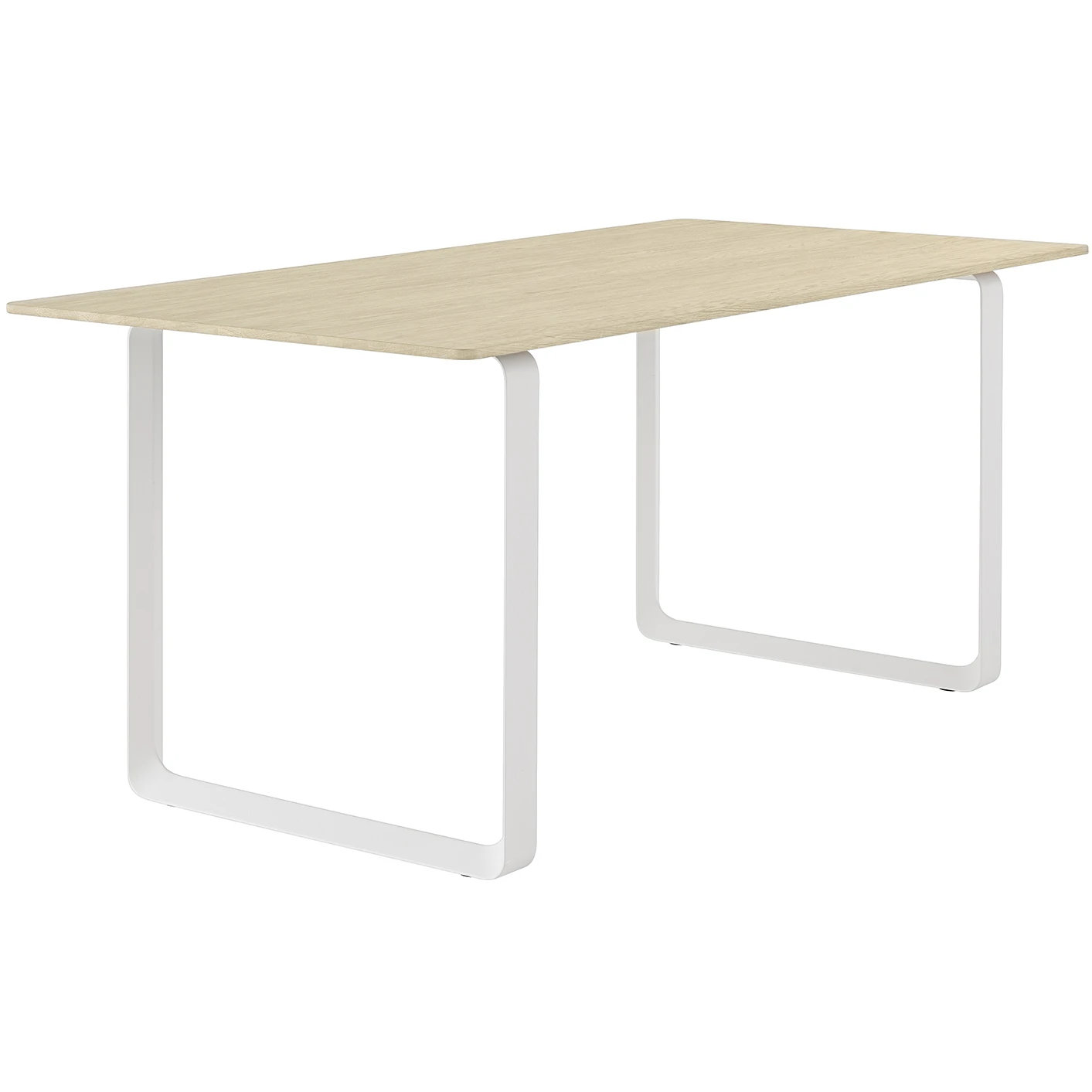 70/70 Table, Small, Solid Oak/white - Dining Table - Taf Studio - Wood-coloured, white - Metal/wood