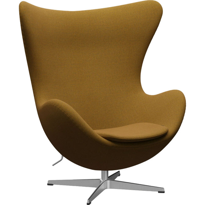 Photo of 3316 Egget, Re-wool 0448 Satin Polished Aluninium - Swivel armchairs - Arne Jacobsen - Metal/foam
