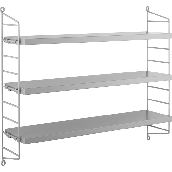 Photo of String Pocket - Grey - Wall shelves - Wood-coloured - Metal/wood