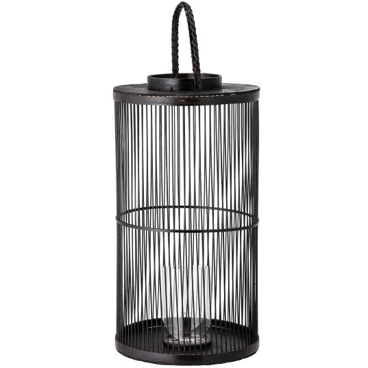 Effie Lantern - Bamboo / Glass