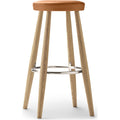 Carl Hansen - Ch56 High Stool, Soaped Oak, Leather Group A Loke - 7050 - Bar stools & bar stools - Hans J. Wegner - Wood - Leather/metal/wood