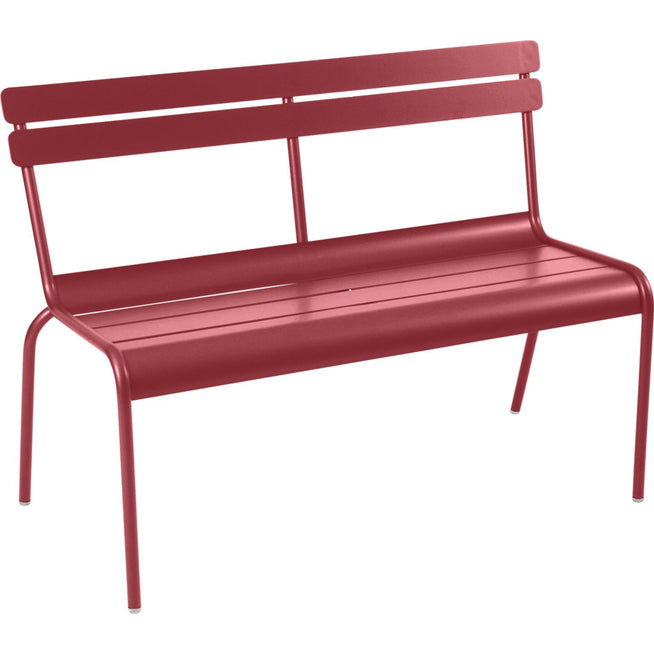 Photo of Luxembourg Bench With Backrest Chili 43 - Garden Benches - Frédéric Sofia - Red - Metal