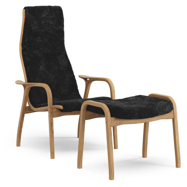 Photo of Lamino Armchair And Footstool Oiled Oak/sheepskin