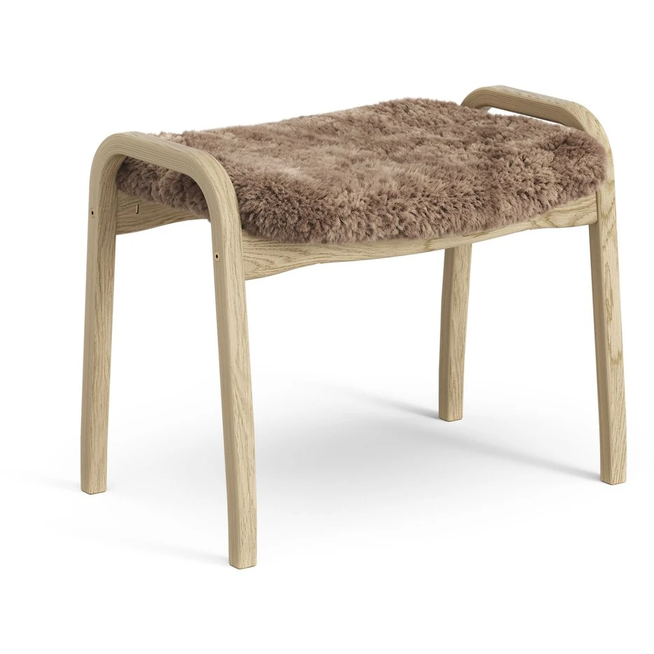 Photo of Lamini Children's Foot Stool Laquered Oak/sheep Skin