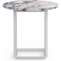 Thumbnail photo of Florence Side Table White Viola Marble. Ø50 Cm. White Stand