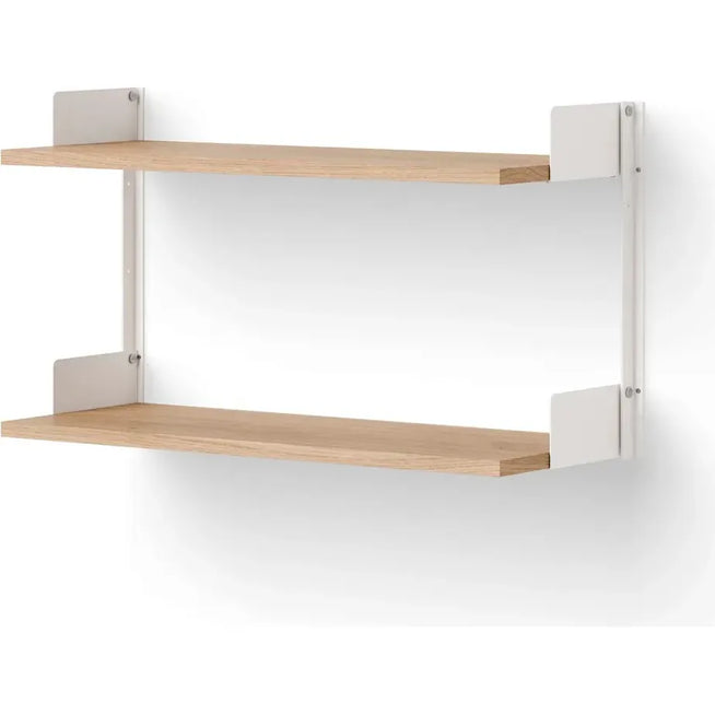 Photo of New Works Wall Shelf - Hylde - 46 - Oak / White - H46 X W83.5 X D30.5 Cm