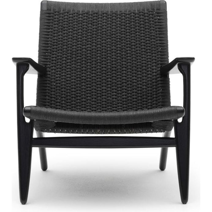 Photo of Carl Hansen - Ch25, black lacquered oak, natural braided paper string - Armchairs - Hans J. Wegner - Wood - Natural material/wood